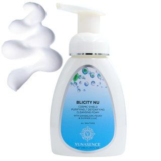 BLICITY NU Cosmic Shield Purifying Detoxifying Cleansing Foam in a bottle with foamer pump