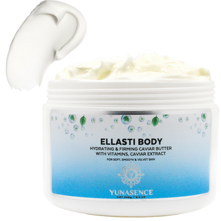 Yunasence Ellasti Body Hydrating and Firming Caviar Butter, With Vitamins and Caviar Extract improves hydration and elasticity of the skin