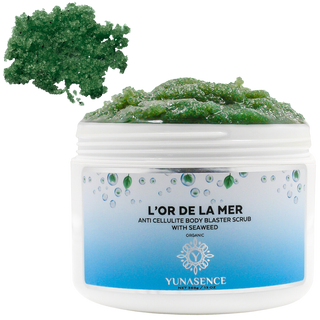 L'or de la Mer Organic Anti Cellulite Body Blaster Scrub with Seaweed visibly reducing cellulite