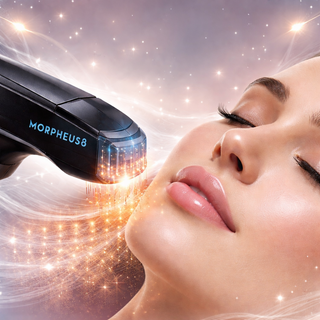 image of a woman with microneedling instrument