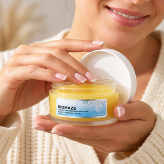 BIOMAZE Gentle Microdermabrasion Balm to Milk Cleanser
