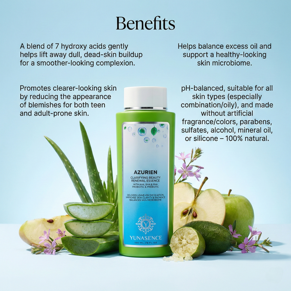 Yunasence AZURIEN Clarifying Beauty Renewal Essence for oily and