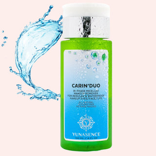 CARIN’DUO Bi-Phase Micellar Makeup Remover for Waterproof Makeup. Eyes/Face/Lips