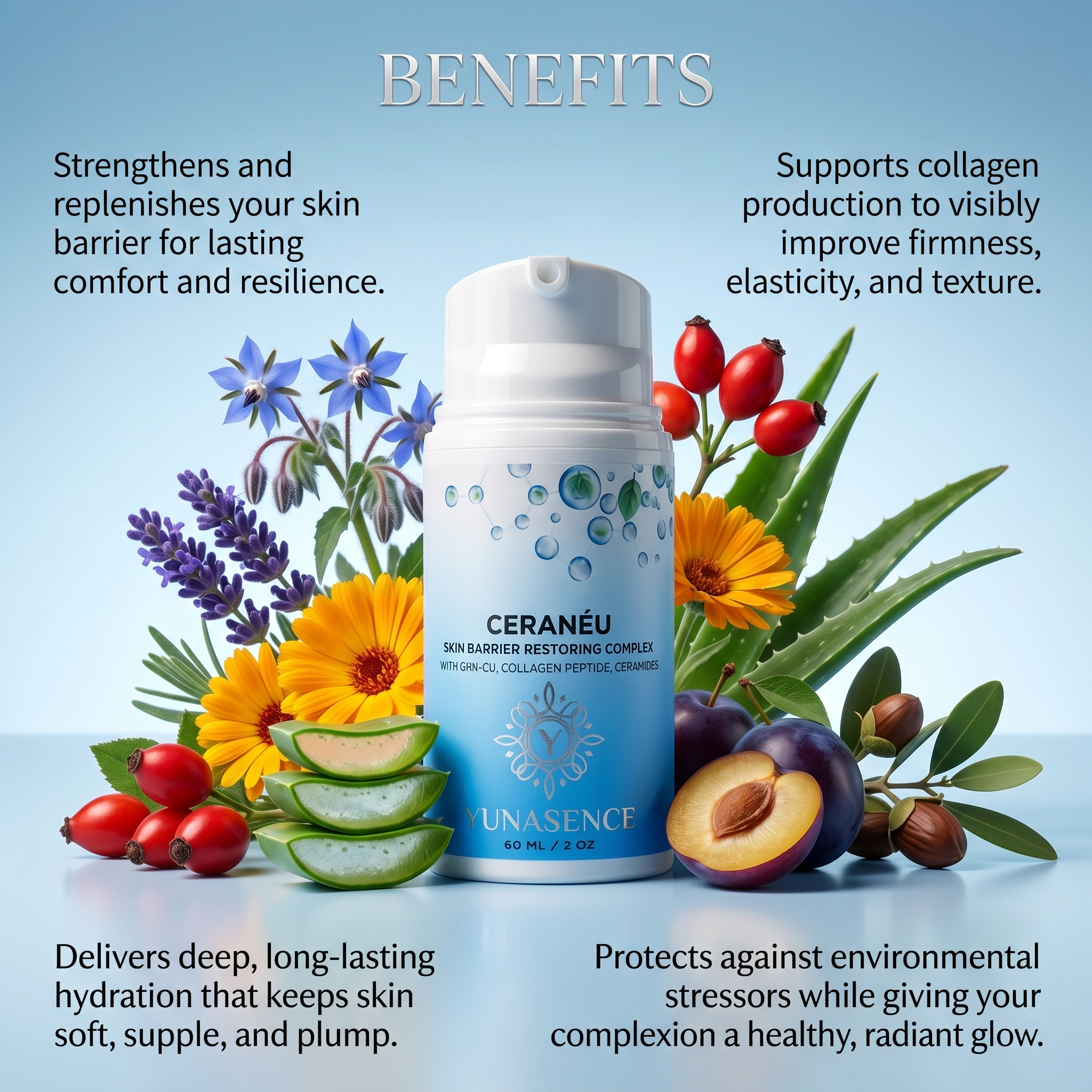Copper Peptide Barrier Cream - Yunasence GHK-Cu with Ceramides YUNASENCE Copper Peptide Barrier Cream - Yunasence GHK-Cu with Ceramides YUNASENCE