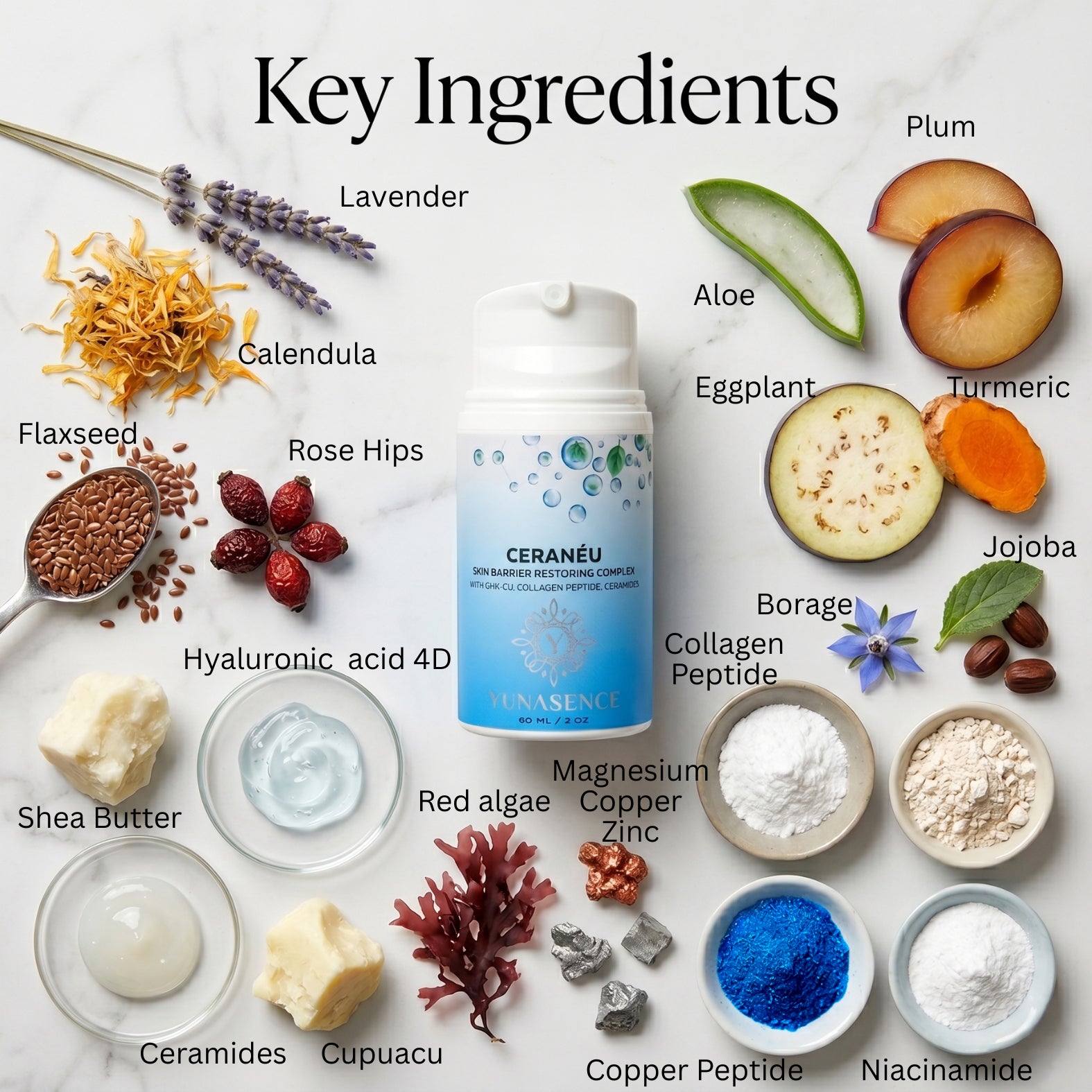 Copper Peptide Barrier Cream - Yunasence GHK-Cu with Ceramides YUNASENCE Copper Peptide Barrier Cream - Yunasence GHK-Cu with Ceramides YUNASENCE