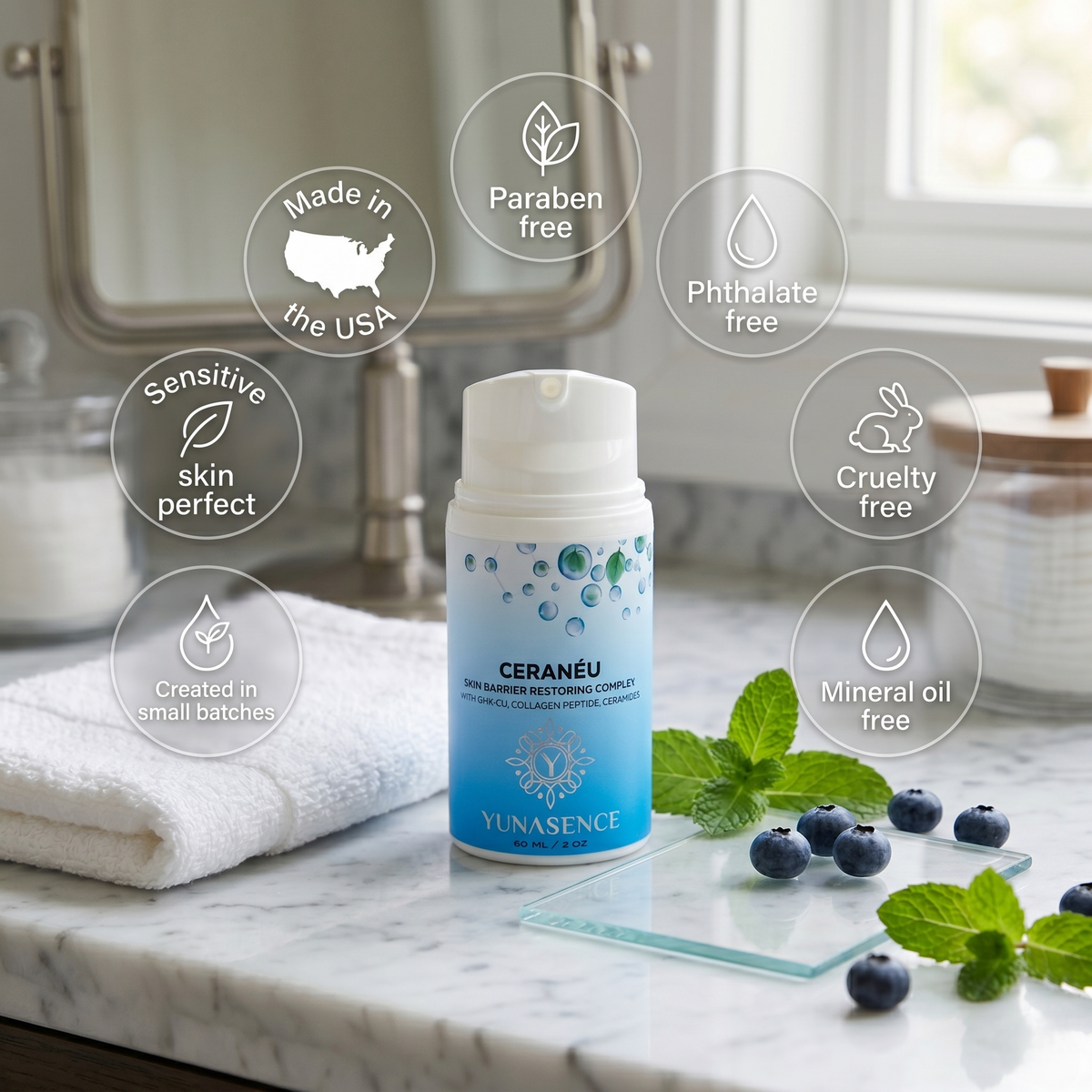 Copper Peptide Barrier Cream - Yunasence GHK-Cu with Ceramides YUNASENCE Copper Peptide Barrier Cream - Yunasence GHK-Cu with Ceramides YUNASENCE