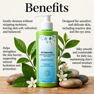 HYDRAVEIL Hydrating and Nourishing Face Wash, with Ceramides & Silk, 6oz