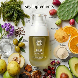 OMNIO Green Cavi-R Retinolixir, Bio-Retinol Liquid Lift, with 3% Bakuchiol, Collagen & Elastin, 1oz