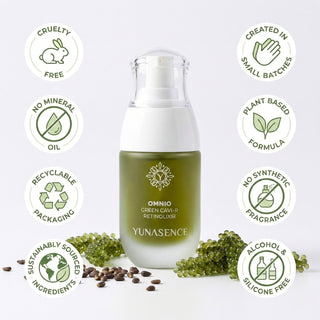 OMNIO Green Cavi-R Retinolixir, Bio-Retinol Liquid Lift, with 3% Bakuchiol, Collagen & Elastin, 1oz