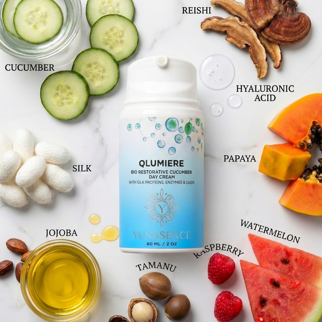 Yunasence Qlumiere Organic Day Creme with Cucumber & Co Q10 Yunasence Qlumiere Organic Day Creme with Cucumber & Co Q10
