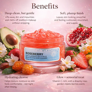 ROSEBERRY Soft Cleansing Gelly Balm,  Phytoaromatic Balm-to-Milk Skin Cleanser