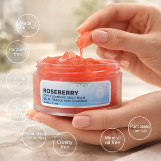ROSEBERRY Soft Cleansing Gelly Balm,  Phytoaromatic Balm-to-Milk Skin Cleanser