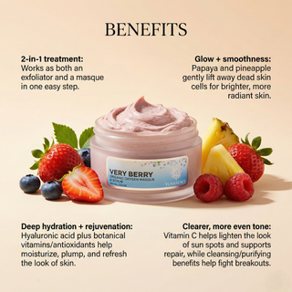 VERY BERRY Organic Oxygen Masque & Scrub with Antioxidants, Vitamin C & Superberries