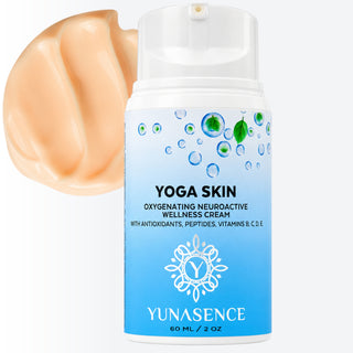 yoga skin moisturizer on gray background